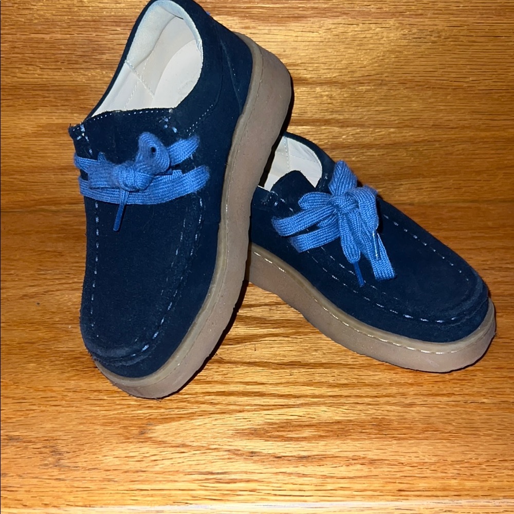 Kids Navy Zara x Clarks Exclusive Blue Suede Shoes